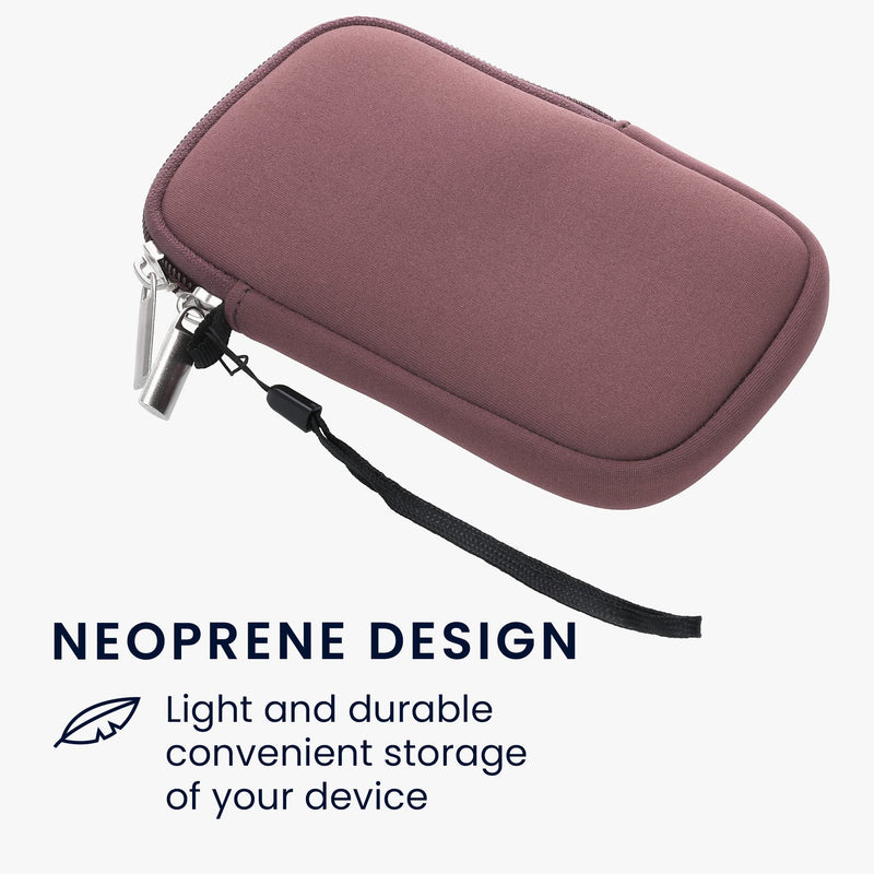 kwmobile Neoprene Phone Pouch Size XL - 6.7/6.8" - Universal Cell Sleeve Mobile Bag with Zipper, Wrist Strap - Deep Rusty Rose XL - 6,7/6,8"