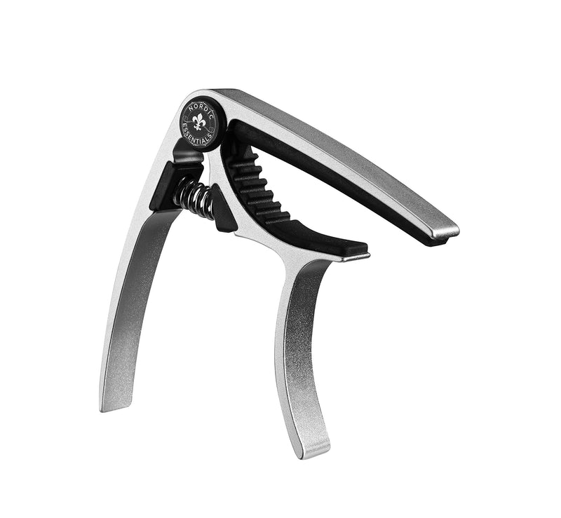 Nordic Essentials Aluminum Metal Universal Guitar Capo, 1.2 oz (2 Pack) - Black and Silver Black + Silver