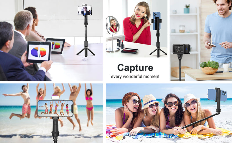 Face Tracking Phone Tripod with Fill Light, 360°Fast Following, Selfie Phone Holder Mount for iPhone Android, Stable for Vlog YouTube TIK Tok, Remote Shutter, Extendable up to 27’’