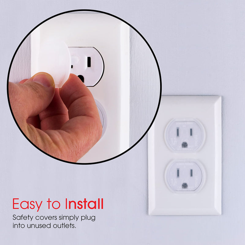 Power Gear Plastic Outlet Covers, 60 Pack, Shock Prevention, Child Safe, Easy Install, UL Listed, Clear, 54615