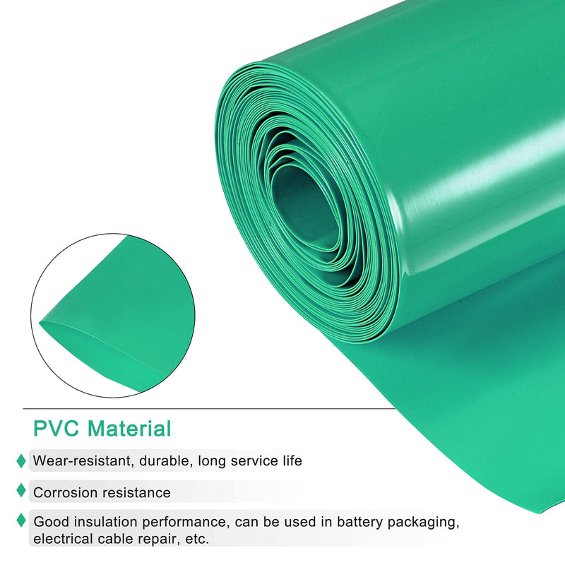 MECCANIXITY Battery Wrap PVC Heat Shrink Tubing 150mm Flat 1.5m Light Green Good Insulation for Battery Pack