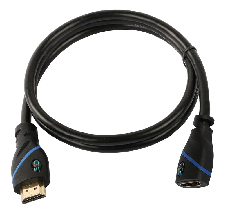 10ft (3M) High Speed HDMI Cable Male to Female with Ethernet Black (10 Feet/3 Meters) Supports 4K 30Hz, 3D, 1080p and Audio Return CNE570921 10ft 1 Pack HDMI Male-Female