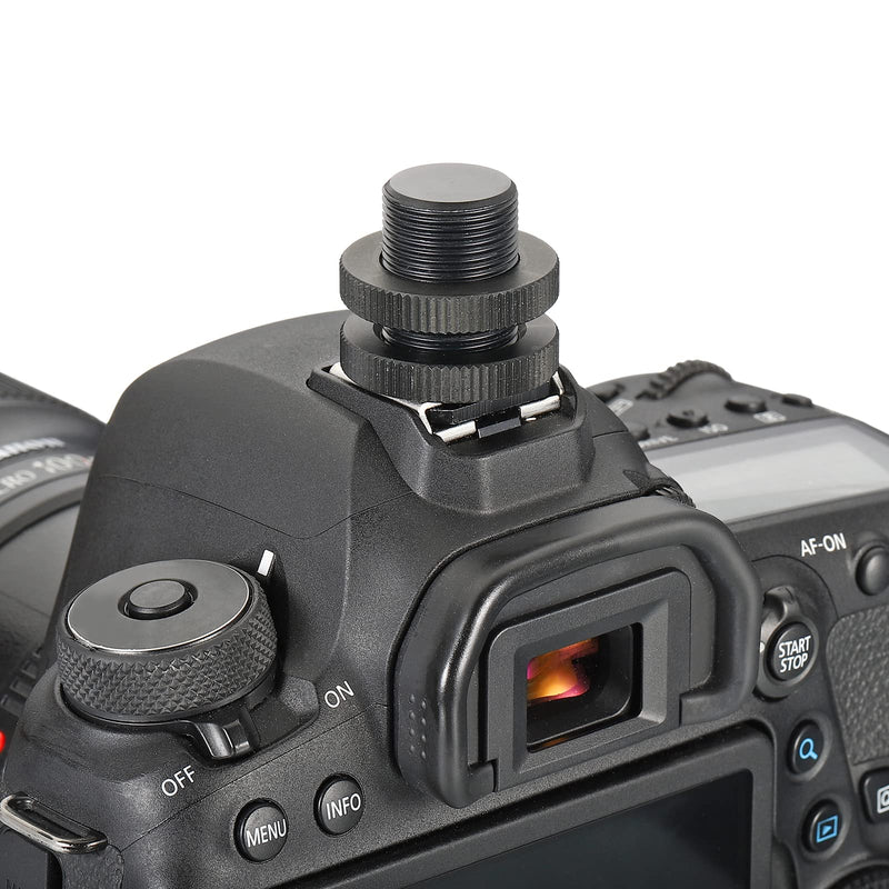 PATIKIL Male 5/8" to Female 1/4" Camera Hot Shoe Mount, Flash Cold Shoe Mount Tripod Screw Adapter for DSLR Rig, Black Male 5/8" to Female 1/4"