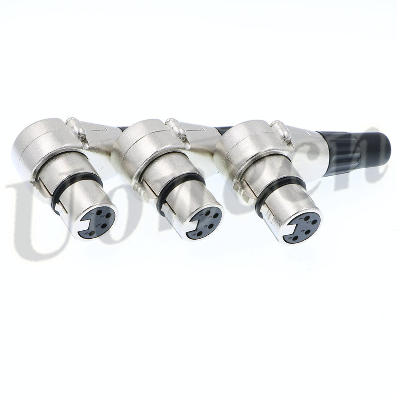 3 pcs Right Angle 90 Degree XLR 4-pin Female Connector for ARRI Monitor DSLR Rig