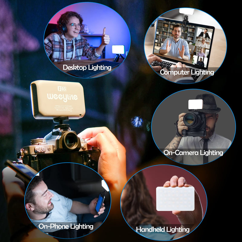RGB LED Camera Light, Viltrox Portable Rechargeable On-Camera LED Video Photography Lighting, RGB Camera LED Panel Light for Photography, Video, YouTube, TikTok Lighting | CRI95+ 2800K-6800K S03 RGB video light-white