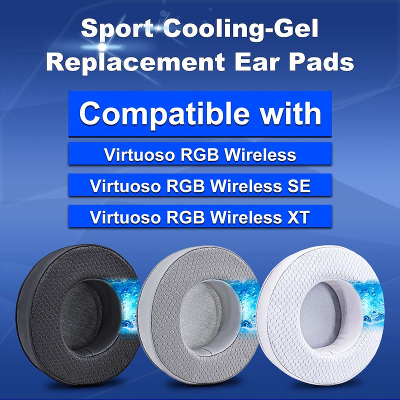 [AUSTRALIA] - Virtuoso XT Ear Pads Replacement for Virtuoso RGB Wireless SE XT Headset, Cooling Gel, More - Softer Memory Foam, Added Thickness, Extra Durability by JESSVIT (Virtuoso XT Cooling Gel Earpads Black) Virtuoso XT Cooling Gel Earpads Black 