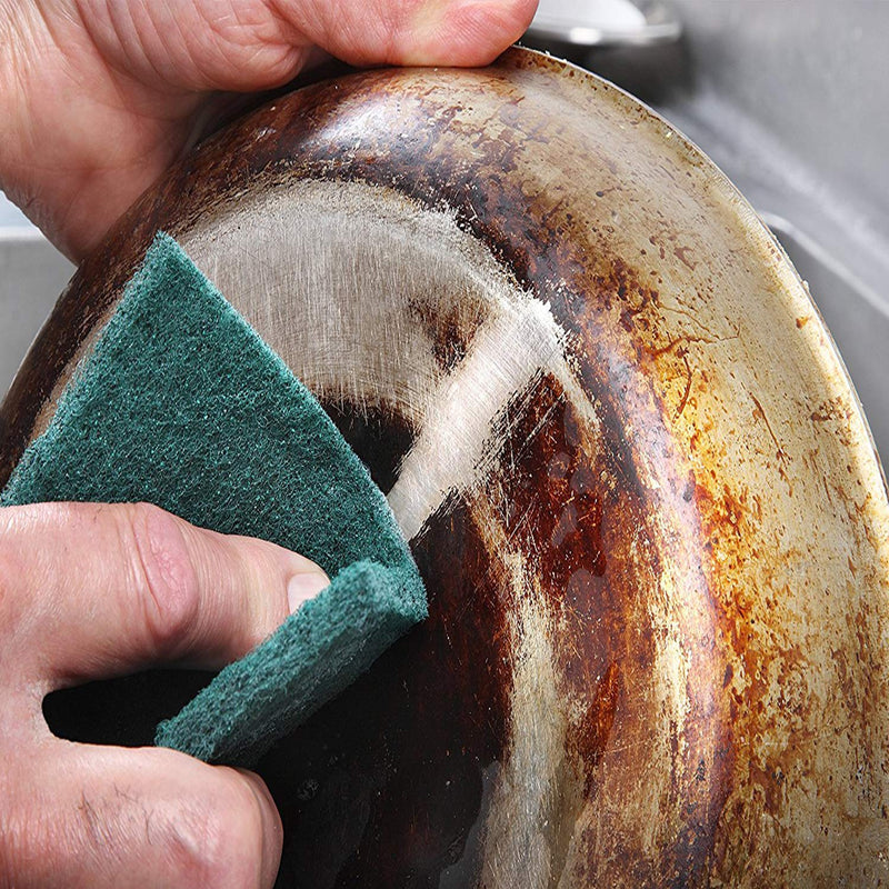 Hulless 6 Pcs Scrub Sponge Scouring Pads Pot Brush Scrubber for Kitchen Scrubbers & Metal Grills