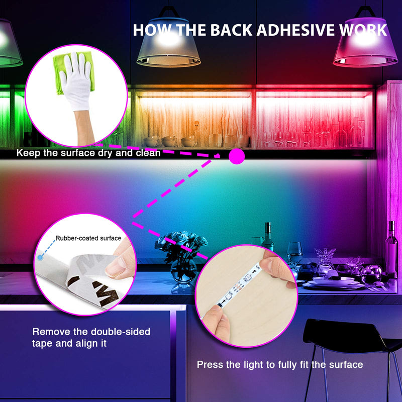 [AUSTRALIA] - Led Lights for Bedroom 50ft WiFi Smart LED Strip Lights Works with Alexa and Google Assistant, Tuya App and Remote Control, Music Sync RGB Lights for Bedroom Kitchen Party… 