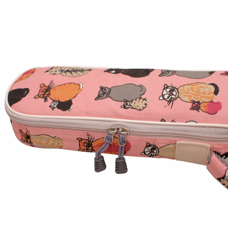[AUSTRALIA] - MUSIC FIRST Canvas"MISS CAT" ukulele case ukulele bag, Double Shoulder Straps, New Arrial, Original Design, Best Christmas Gift! (Fit for 21 inch Soprano Ukulele, Double Shoulder Straps) Fit for 21 inch Soprano Ukulele 