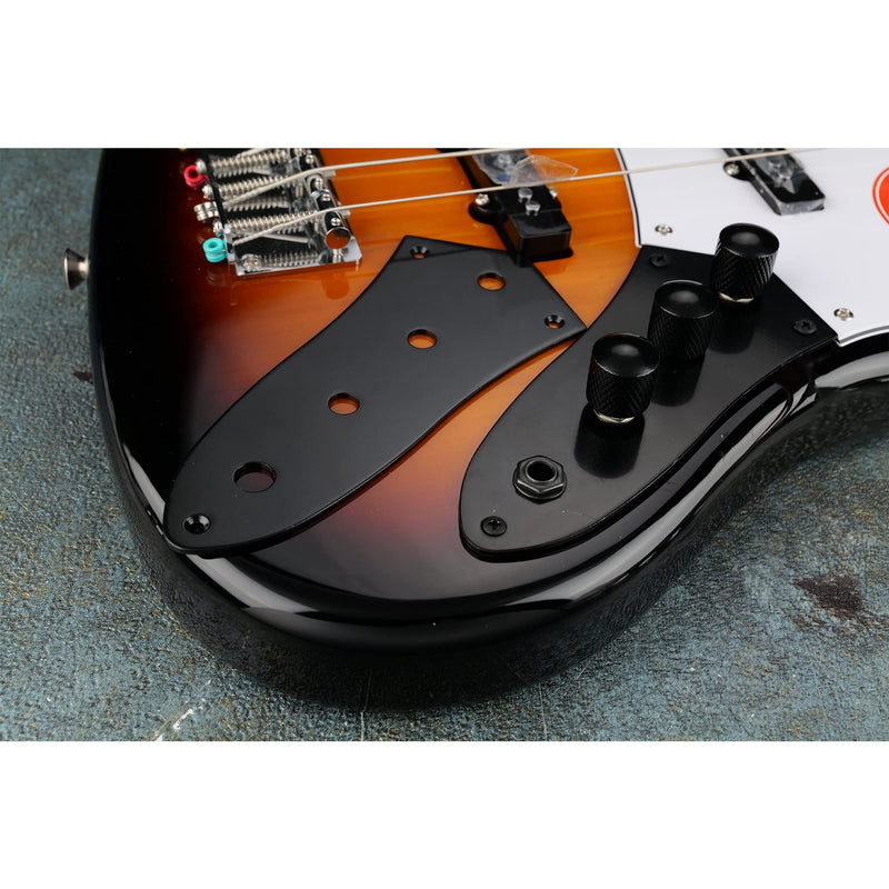 Musiclily 4 Hole J Bass Control Plate for Jazz Bass Replacement, Black
