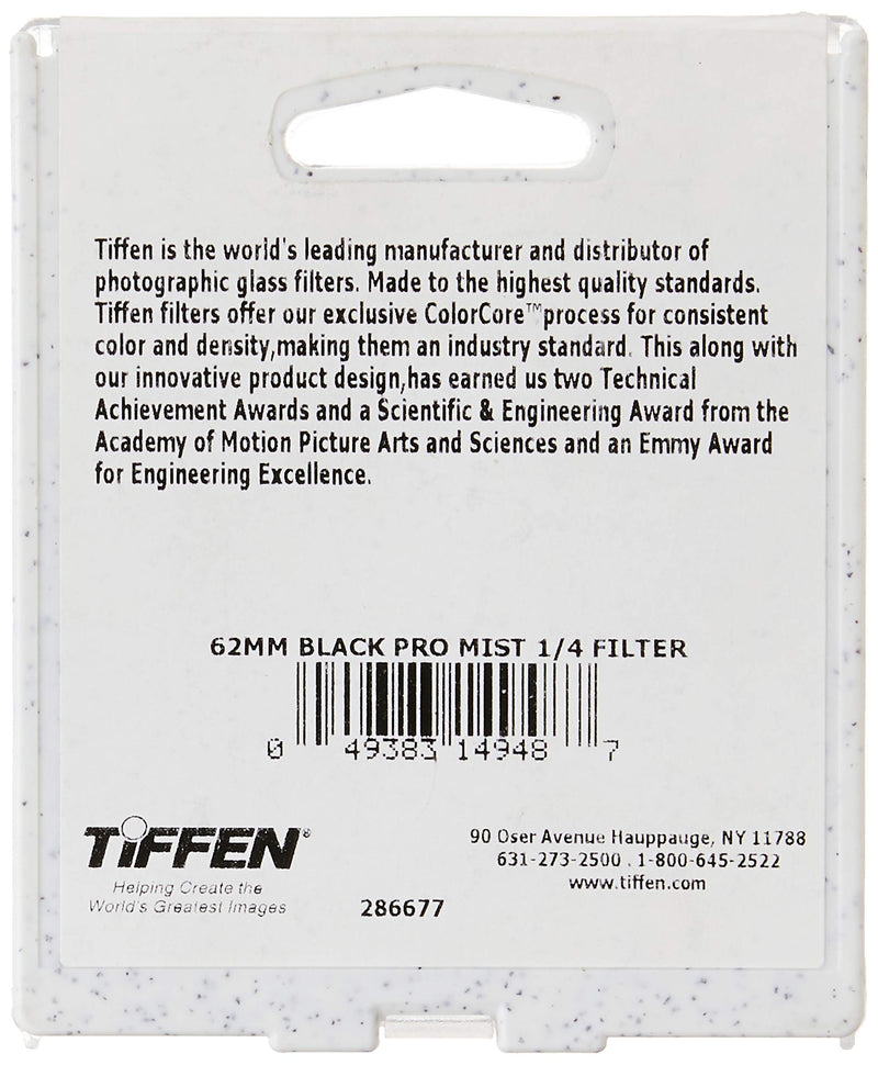 Tiffen 62BPM14 62mm Black Pro-Mist 1/4 Filter Single