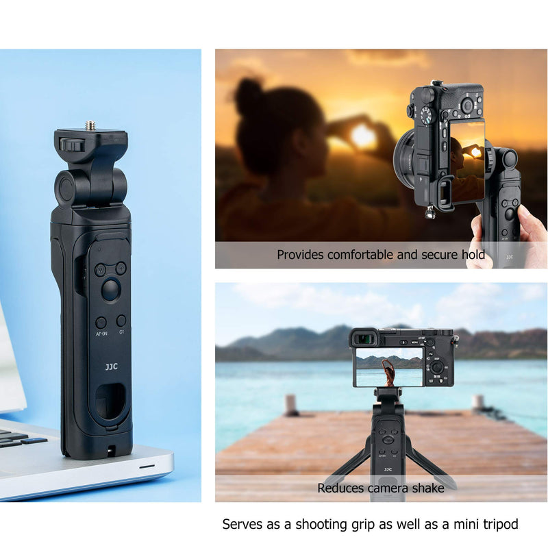 JJC GP-VPT2BT Wireless Bluetooth Remote Shooting Grip and Mini Tripod for Sony ZV-1 ZV1 RX100 VII RX100VII A6100 A6600 A1 A7C A7R IV A7RIV A7S III A7SIII Vlog Camera