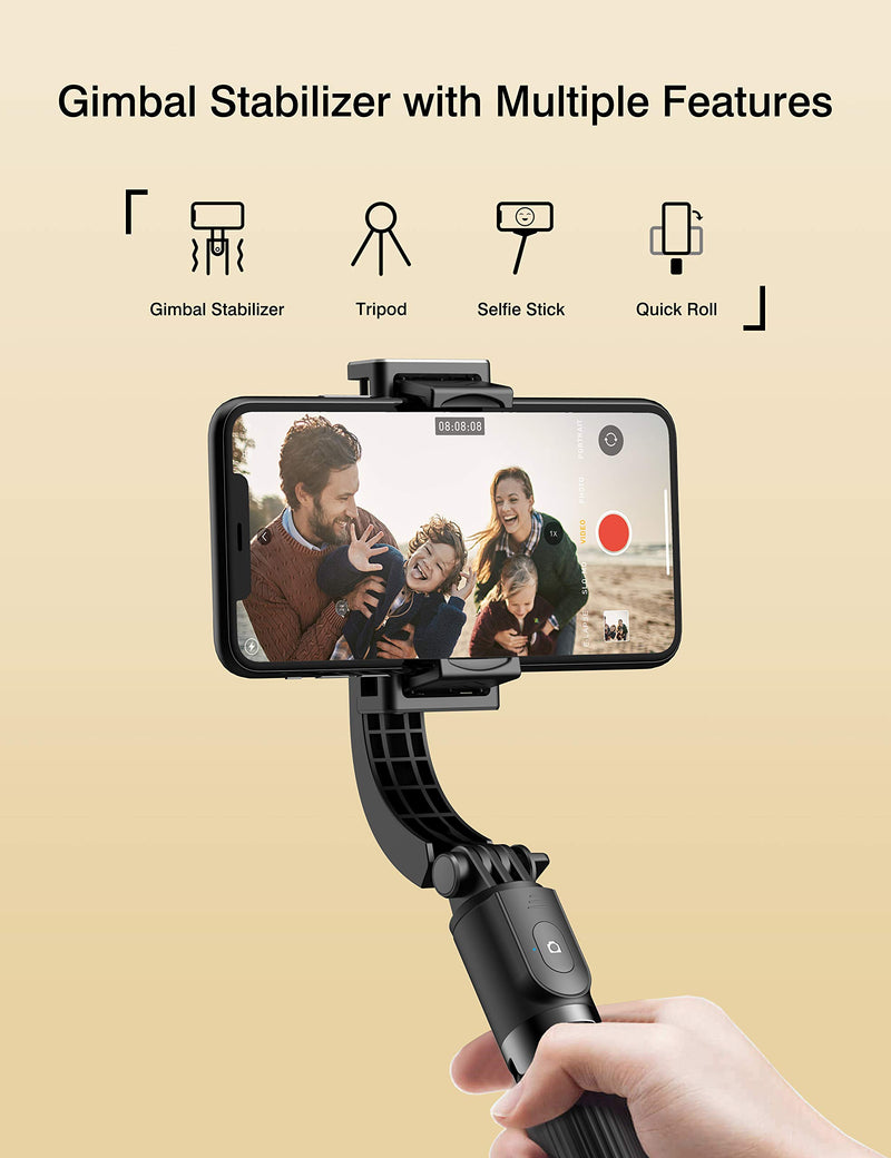 ARTOFUL Gimbal Stabilizer for Smartphone Selfie Stick Tripod with Bluetooth Wireless Remote 360° Rotation Auto Balance Stabilizer Portable Phone Stand for iPhone & Android