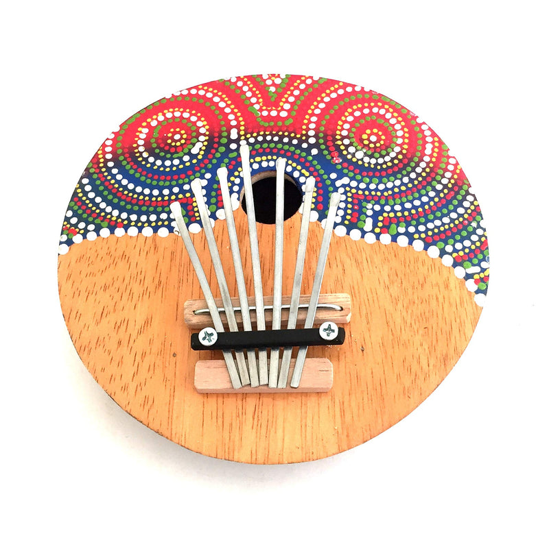 Coconut Kalimba Thumb Piano Hand Painted Kalimba Percussion Instrument 7 Keys Tunable, Professional Sound - JIVE BRAND 7a