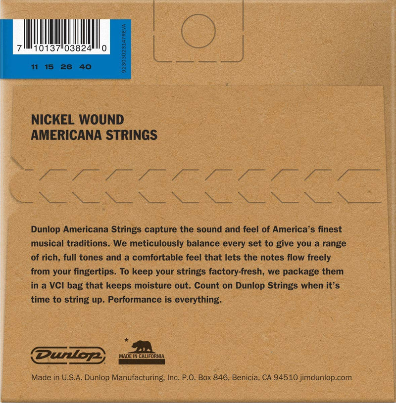 Dunlop DMN1140 Mandolin Strings, Nickel, Medium, .011–.040, 4 Strings/Set