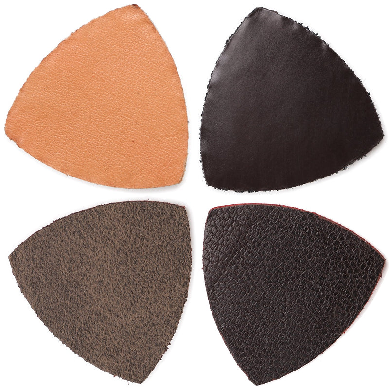 Anwenk Ukulele Picks Leather Ukulele Bass Picks Soft Genuine Leather Top Grade Multi-Color,4 Pack Black,White,Brown,Red
