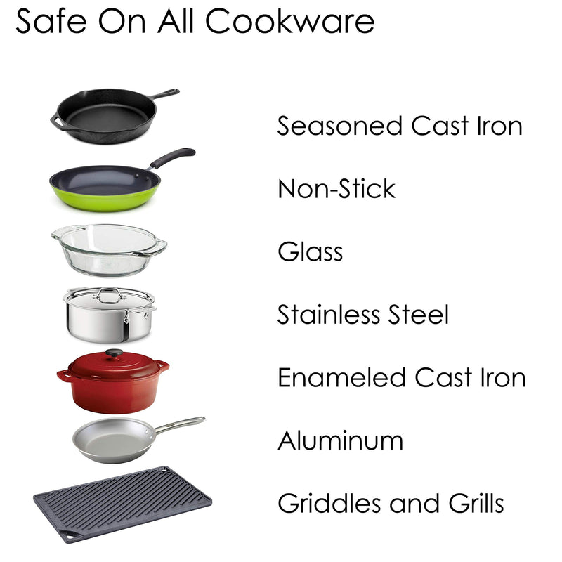 [AUSTRALIA] - Cast Iron Cleaning Accessories Kit: Natural Wood Cast Iron Scrubber, Skillet Handle Cover, Pan and Grill Scraper Kit With Gentle But Tough Cast Iron Scrub Brush – Keep Your Cast Iron Skillet Cleaner 