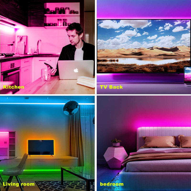 [AUSTRALIA] - Volivo 65.6ft Led Strip Lights, RGB Color Changing Led Lights for Bedroom with 44 Keys Remote for Room, Party, Home Decoration 
