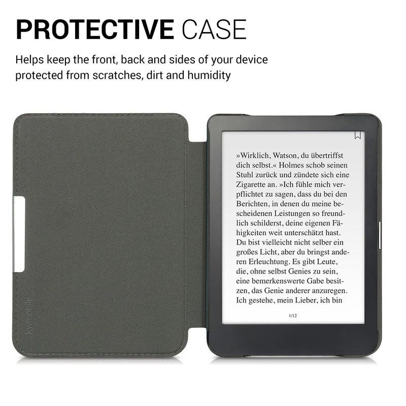 kwmobile Case Compatible with Kobo Clara HD - Case PU e-Reader Cover - Aurora Turquoise/Blue/Black Aurora 37-04-01