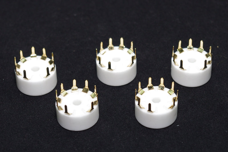 [AUSTRALIA] - SMAKN 5 PCS Ceramic Gold Plated 9pin B9A PCB Mount Tube Socket for 12AX7/ECC83/12AT7/6DJ8 