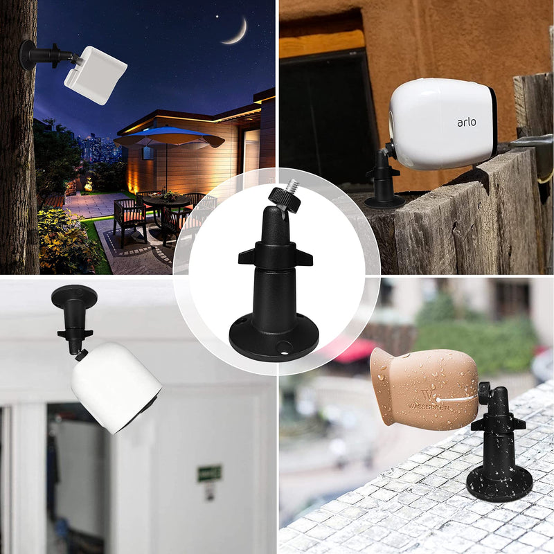 Mounting Tools Tiki Torch Stakes Metal Wall Mount Kits w. 360° Rotating Ball Head Ground Stakes Pole Stand Screw-in Hooks Strong Magnet w. 1/4" Screws for GoPro/Arlo/DSLR Camera (Black 2 Sets) Black4