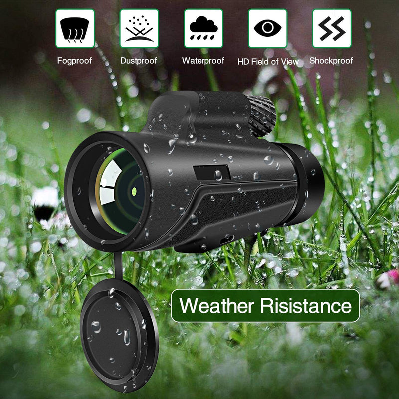 Monocular Telescope,12x50 High Defination Monocular with Smartphone Holder & Tripod for Adults Kids Scope Bird Watching Hunting Camping Hiking Travel Scenery