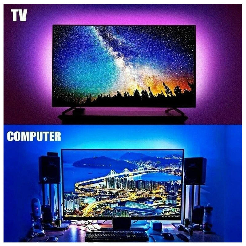 Led Lights Backlight Tv RGB Color Changing Sync with Music16 Million Colors Bias Mood Lamp with Controller and App Control with Remote, DIY Colors Tv Led for Gaming Lights 9.84ft for 24--60 inch