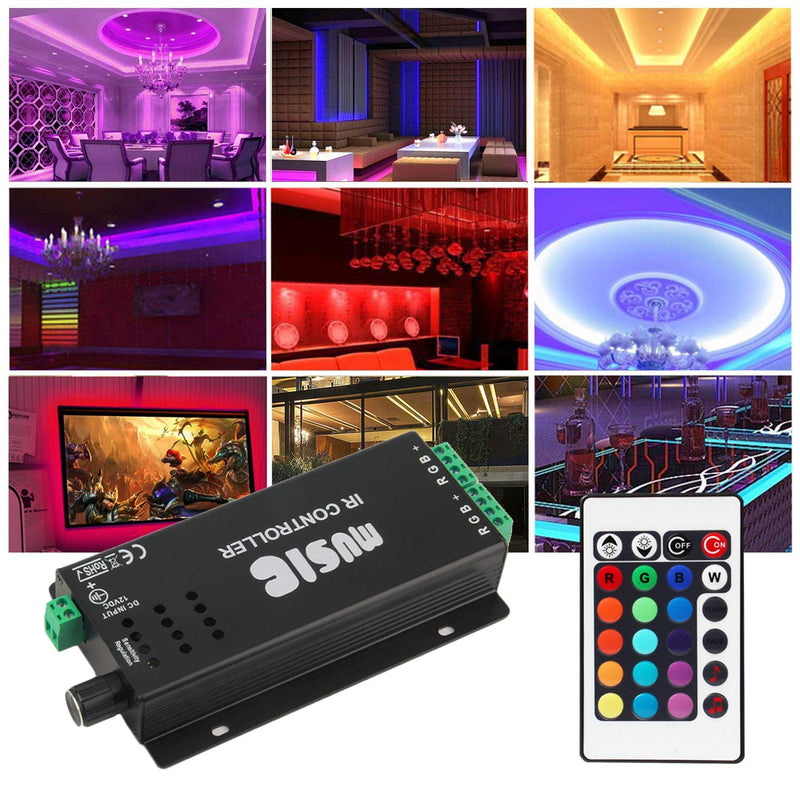 [AUSTRALIA] - RGBZONE DC12-24V 24 Keys Iron Shell Wireless IR Remote Control Music Sound Controller for 5050 3528 RGB LED Strip Light 