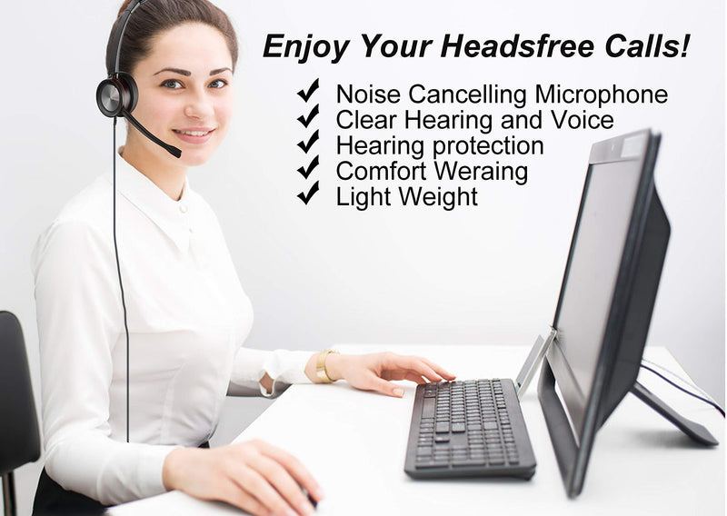 Sinseng RJ9 Headset with Noise canselling Microphone Compatible with Cisco Phone, Telephone Headphones Compatible with Cisco 7841 7931G 7940 7941G 7942G 7945G 7960 7961G 7962G 7965G 7970 8841 8865 SS890DQD004C Binaural
