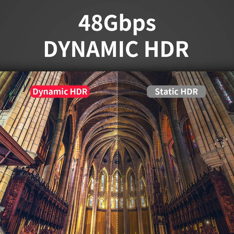 ACCL 3 Feet 8K HDMI Cable HDMI 2.1 (8K@120Hz, 4K@60Hz, 48Gbps) - Dynamic HDR 10, eARC, Black, 2 Pack 3 ft