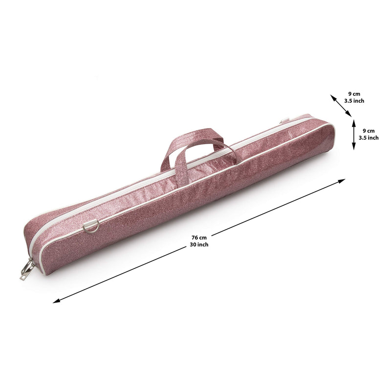 Magerdy Fields Twirling Baton and Marching Band Bag Case - Includes Shoulder Strap - 30 Inch Sparkle Case - Pink