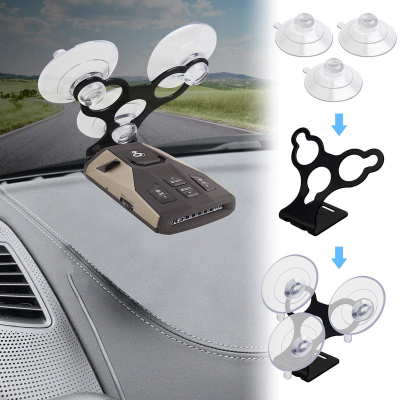 YiePhiot Windshield Suction Cup Mount Holder Compatible with Cobra Radar Detectors Cobra RAD 450, 8-Band, ESD-6100, ESD-7000, XRS-9300, PRO-9780 and All Recent Models (Bracket & 6 Suction Cups)