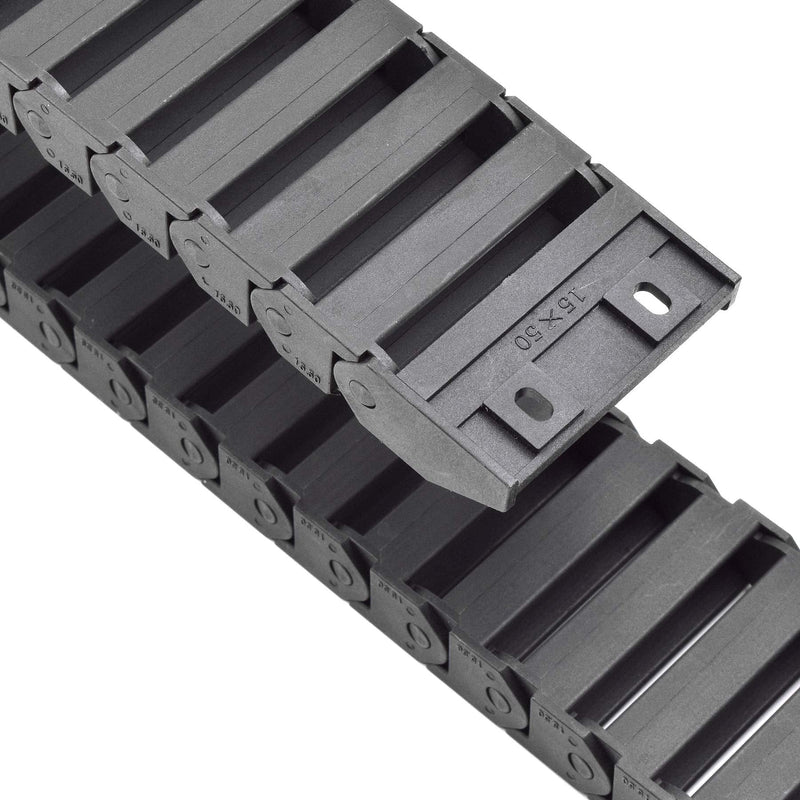 [AUSTRALIA] - Plastic Drag Chain Cable Carrier Closed Type with End Connectors R28 15 x 50mm L1000mm for Electrical CNC Router Machines 