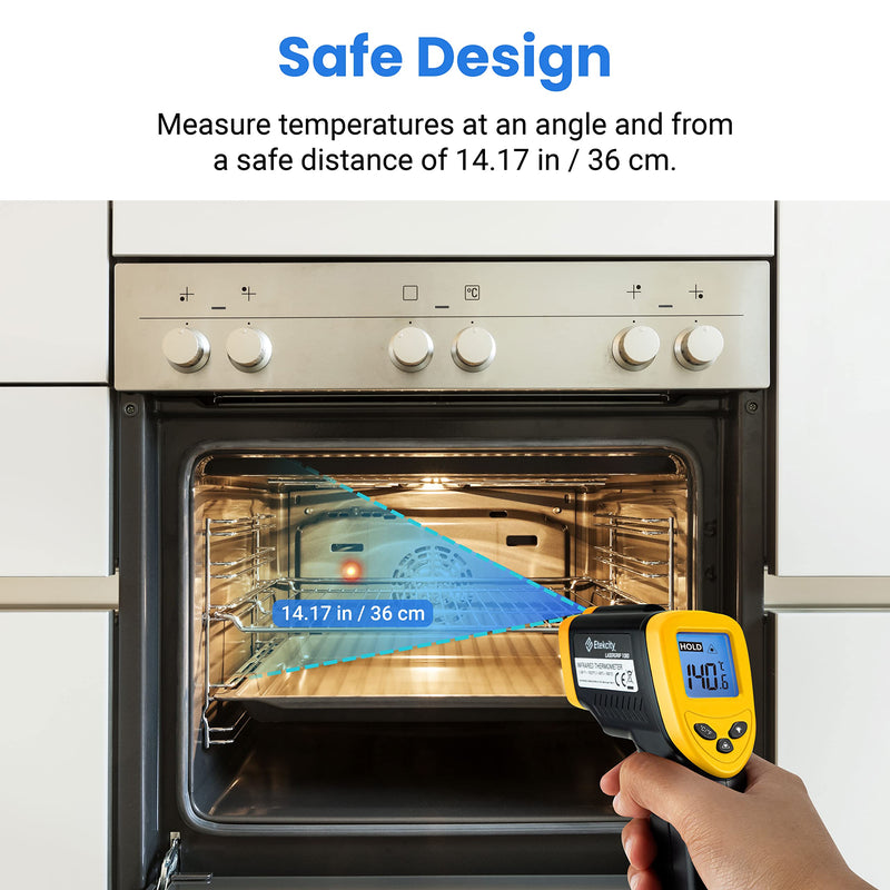 [AUSTRALIA] - Etekcity Infrared Thermometer 1080, Heat Temperature Temp Gun for Cooking, Laser IR Surface Tool for Pizza Oven, Meat, Griddle, Grill, HVAC, Engine, Accessories, -58°F to 1022°F, Yellow Lasergrip 1080 
