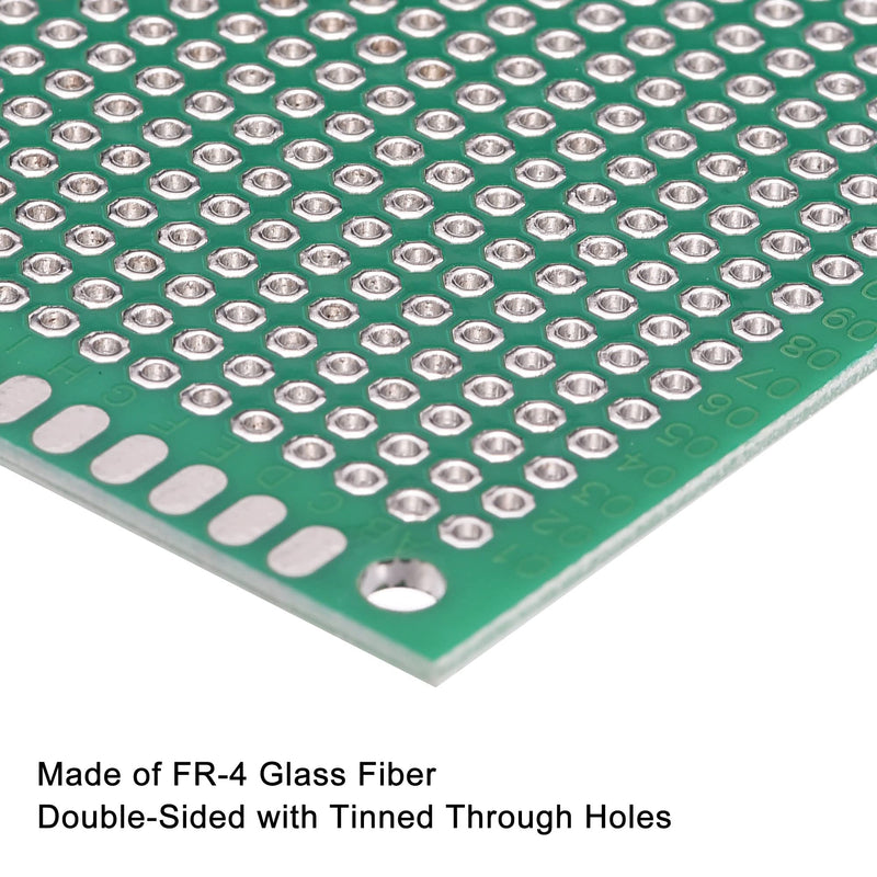 MECCANIXITY PCB Board Double Sided Printed Circuit Prototyping Boards Plated Through Holes for DIY Soldering Electronic Projects, 100mmx100mm, Green Pack of 3