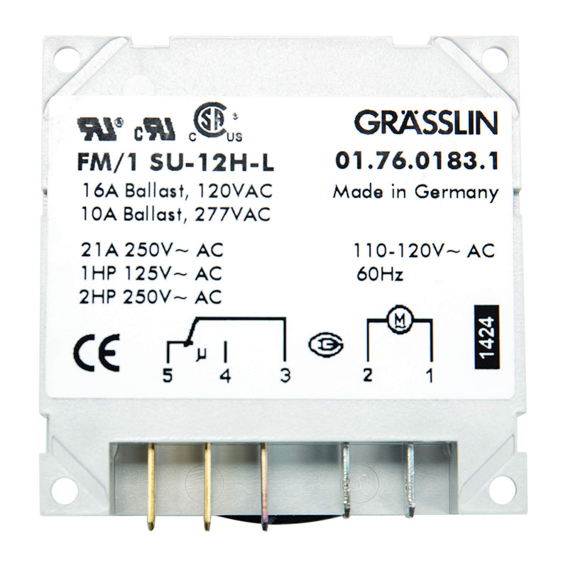 Grasslin by Intermatic FM1S12HU-120U 12-Hour Electromechanical Timer CONTROL Module, 21A, SPDT, with O CLOCKFACE , White