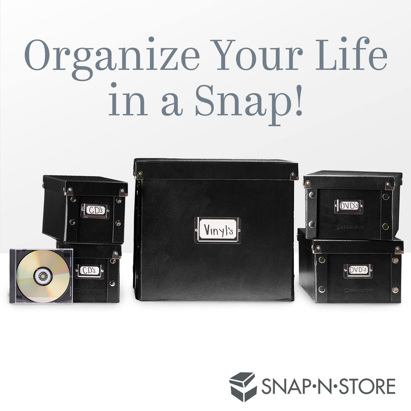 [AUSTRALIA] - Snap-N-Store CD Storage Box - Pack of 1 - Durable 5.1 x 5.1 x 13.2 Inch Disc Holder with Lid to Store up to 165 Discs - Black 1 Pack 1 Pack - CD 
