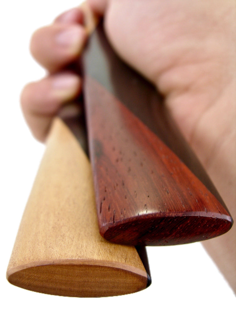 Pea Patch Minstrel-style Laminated “Tri-tone” Boxwood-Ebony-Padauk Bones (Narrow) Narrow