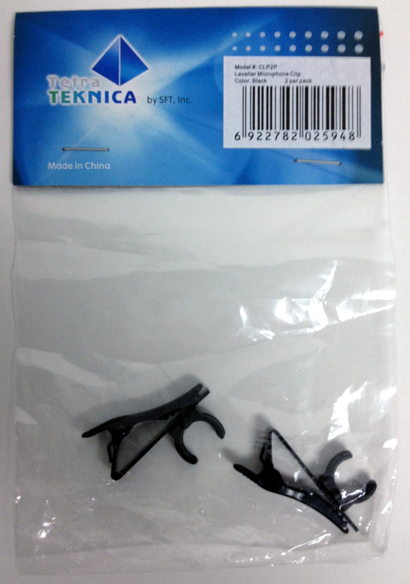 [AUSTRALIA] - Tetra-Teknica CLP2P 3/8 inch Lapel/Lavalier Microphone Tie Clip, Color Black, 2-Pack 