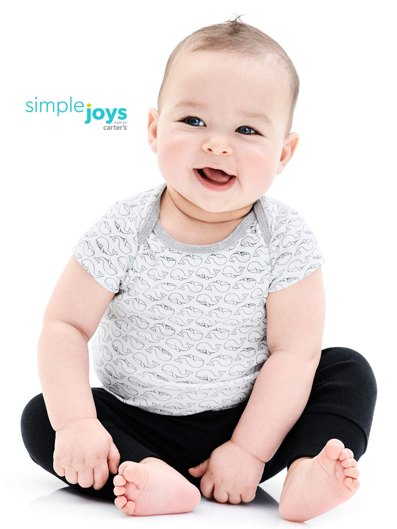 Simple Joys by Carter's Boys' 4-Pack Pant 0-3 Months Black/Grey, Dinosaur/Anchor