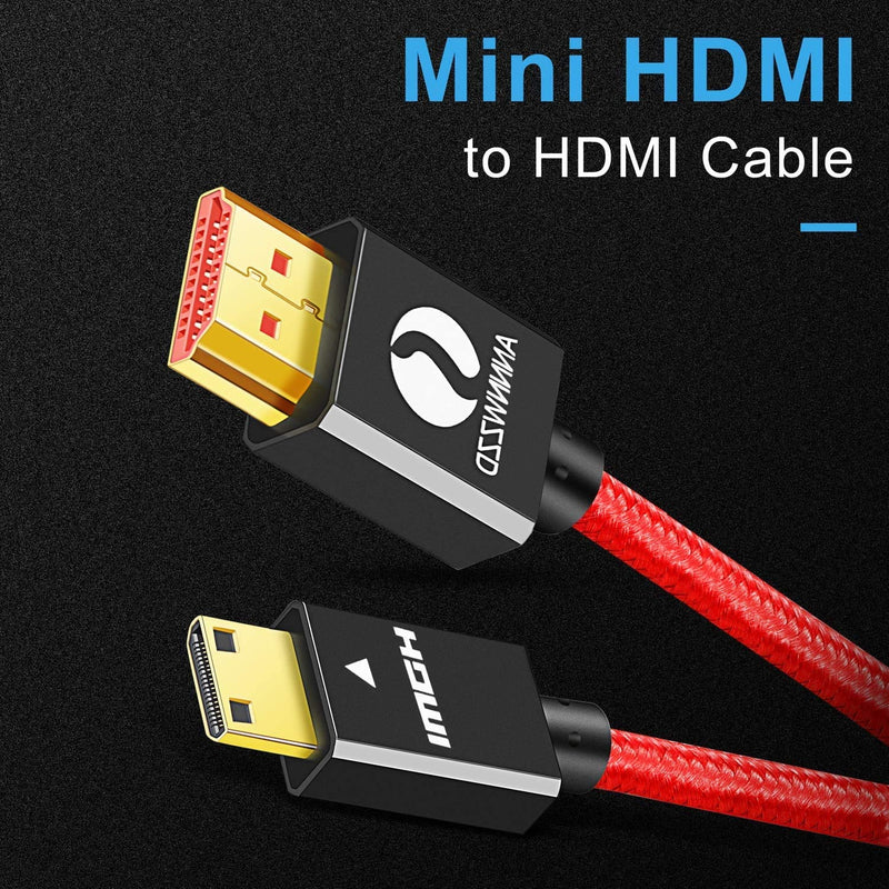 LinkinPerk Mini HDMI to HDMI Cable High-Speed Mini-HDMI Supports Full 1080P Ethernet 3D and Audio Return (1M) 1M