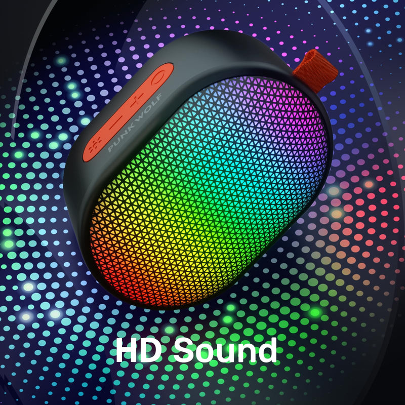 [AUSTRALIA] - ROFALL Bluetooth Speakers Portable, Wireless Speaker with RGB Lights, HD Sound, 5 Watts, Compact Size, Dual Pairing, TWS, Waterproof, Suitable for Mobile Phones, Tablets and Laptops 