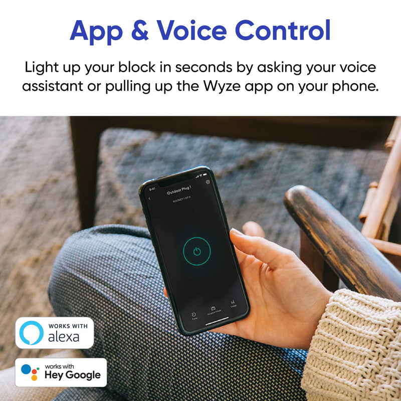 Wyze Plug Outdoor, Dual Outlets Energy Monitoring, IP64, 2.4GHz WiFi Smart Plug, Works with Alexa, Google Assistant, IFTTT, No Hub Required, Black – A Certified for Humans Device