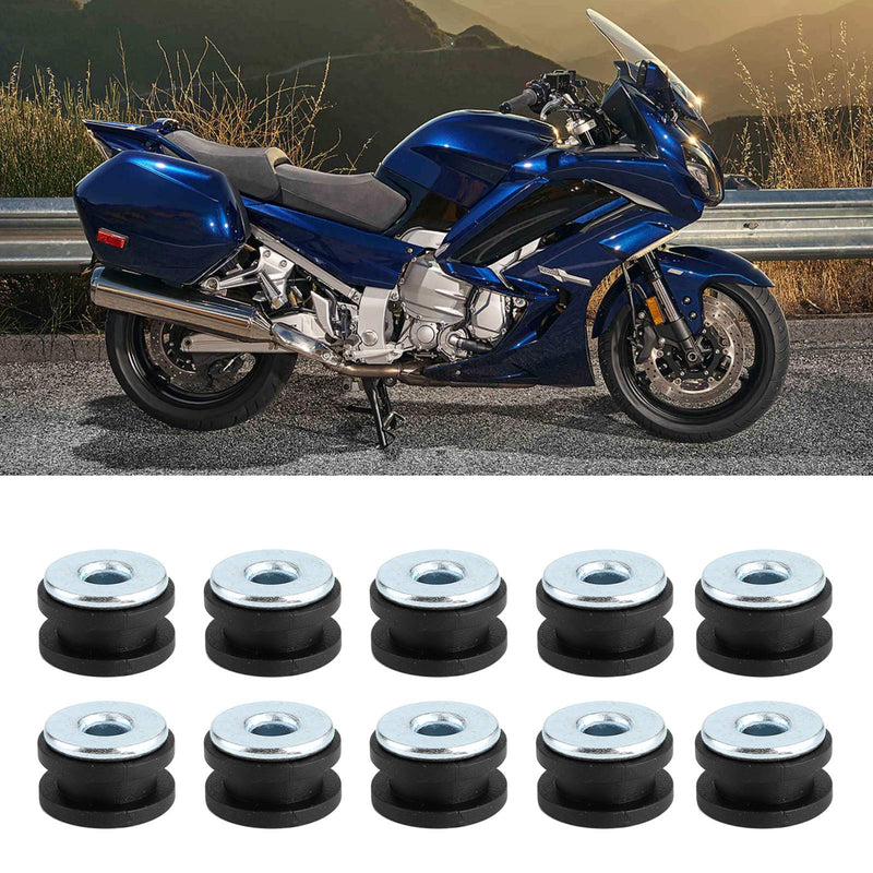 Motorcycle Rubber Grommets, Motorcycle Rubber + Steel Grommets Kit Replacement Accessories Motorcycle Grommets Kit for Fairings Cowling rubber grommet selection