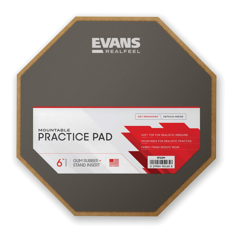 RealFeel by Evans Practice Pad, 6 Inch - RF6GM 6-Inch (Single-Sided) Pad Only