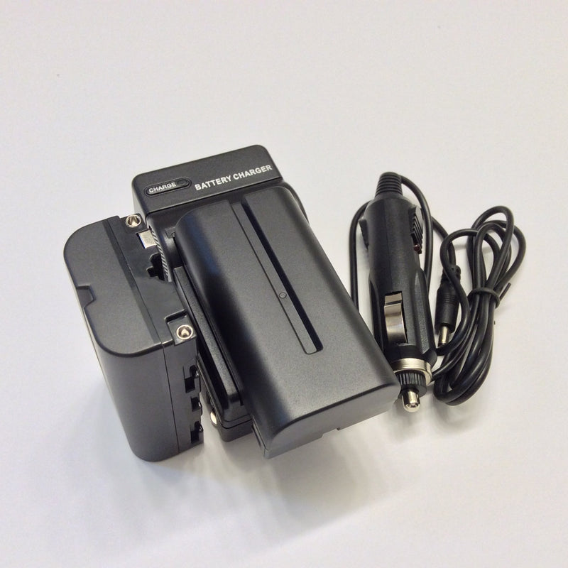 Two Extended Ipax Battery Home Wall Car Charger Compatible with for Sony NP-F330 NP-F530 NP-F550 NP-F570 CCD-RV100 CCD-RV200 CCD-SC5 CCD-SC6 CCD-SC55