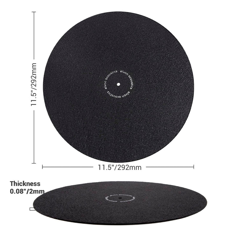 Facmogu Turntable Slipmat Wool Mat Anti Vibration Record Platter Mat, 12 Inch Phonograph LP Vinyl Record Player Black Mat Slip-Mat Player Wool Pad, Professional Tuning Equipment Improve Sound