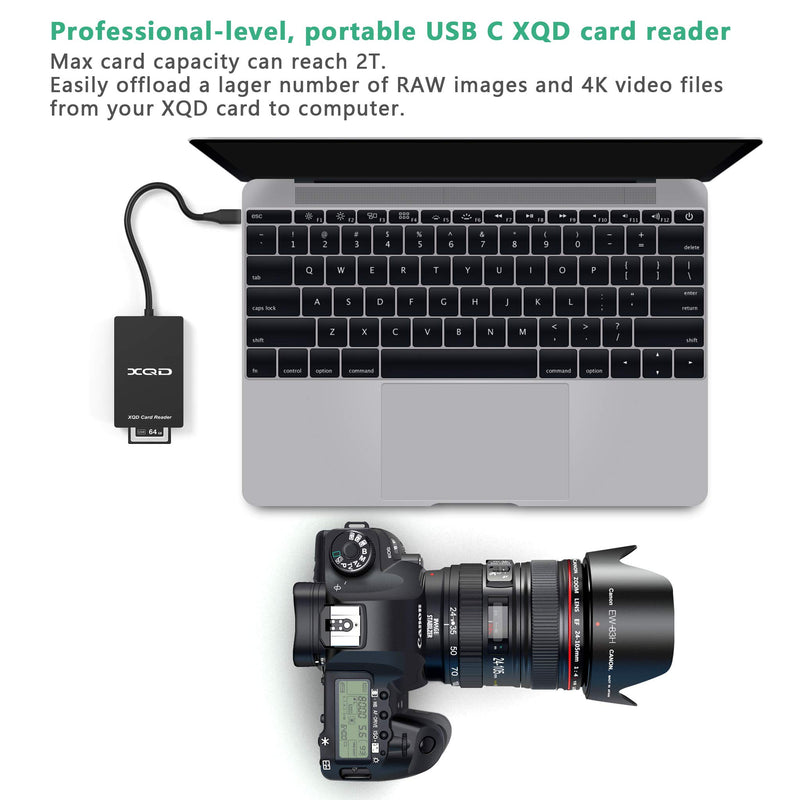 【Upgraded Version】XQD SD Card Reader, USB C 2 in 1 Memory Card Adapter,High Speed 5Gpbs Read & Write for XQD2.0, SD/MMC Card Reader, Sony G/M Series USB Mark XQD Card, Lexar 2933x/1400x USB Mark XQD C