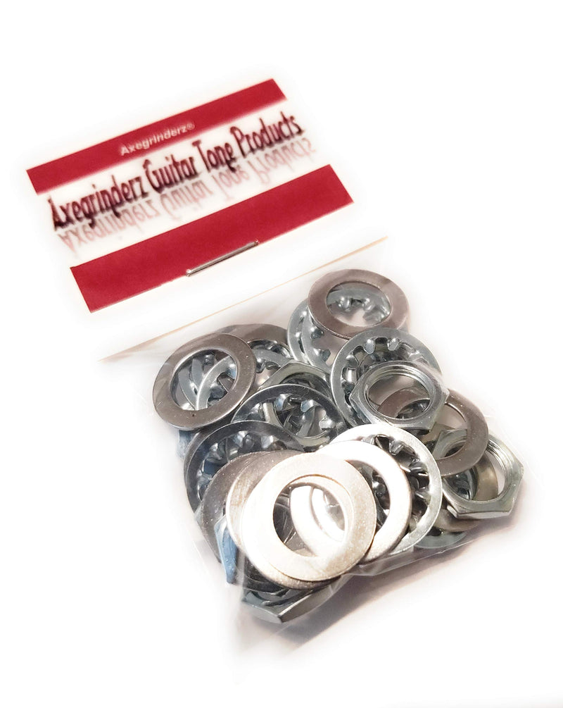 12 sets US Thread 3/8 inch x 32 Potentiometer Nuts Trim Lock Washers