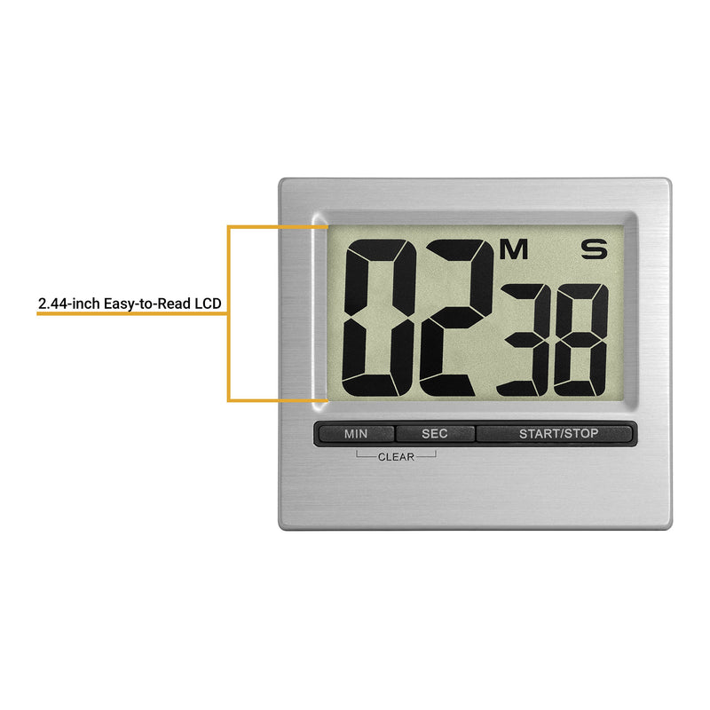 La Crosse Technology 38.2013.54 TFA Digital Countdown Timer and Stopwatch, Silver